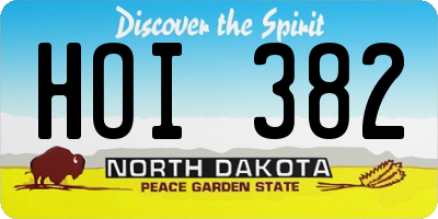 ND license plate HOI382