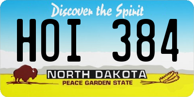 ND license plate HOI384