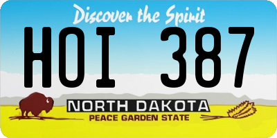 ND license plate HOI387
