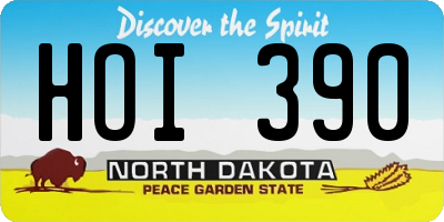 ND license plate HOI390