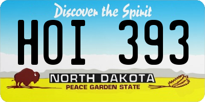 ND license plate HOI393