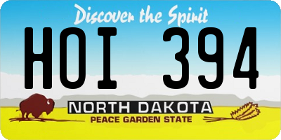 ND license plate HOI394