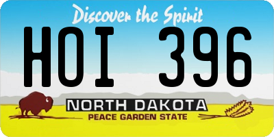 ND license plate HOI396