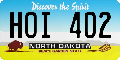 ND license plate HOI402