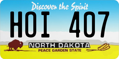 ND license plate HOI407