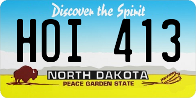 ND license plate HOI413