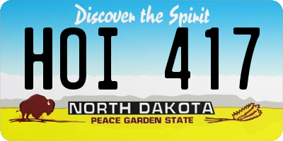 ND license plate HOI417