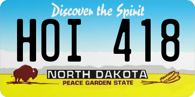 ND license plate HOI418