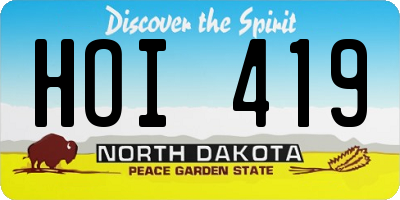 ND license plate HOI419