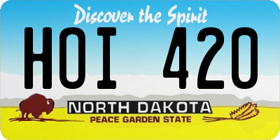 ND license plate HOI420