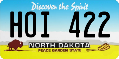 ND license plate HOI422