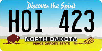 ND license plate HOI423