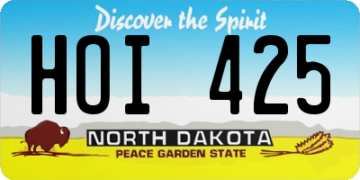ND license plate HOI425