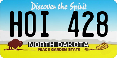 ND license plate HOI428