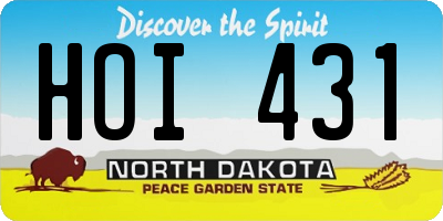 ND license plate HOI431