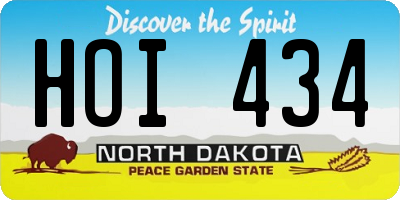 ND license plate HOI434