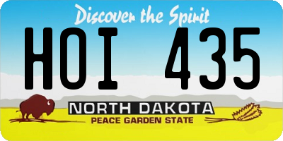 ND license plate HOI435