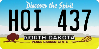 ND license plate HOI437