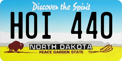 ND license plate HOI440