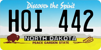 ND license plate HOI442