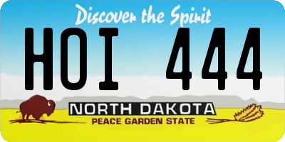 ND license plate HOI444