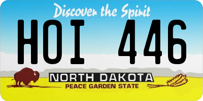 ND license plate HOI446