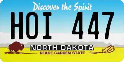ND license plate HOI447