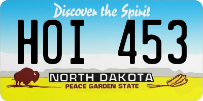 ND license plate HOI453