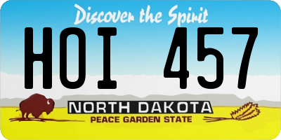 ND license plate HOI457