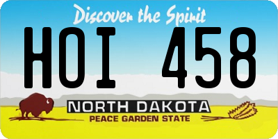 ND license plate HOI458