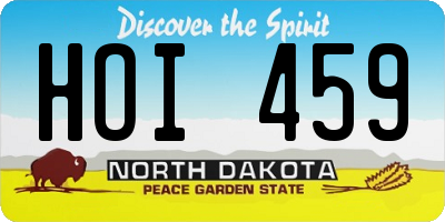 ND license plate HOI459