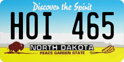 ND license plate HOI465