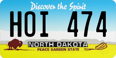 ND license plate HOI474