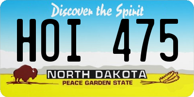 ND license plate HOI475