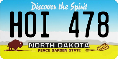 ND license plate HOI478