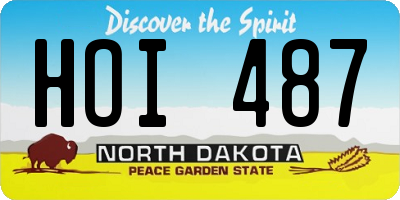 ND license plate HOI487