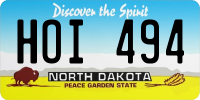 ND license plate HOI494