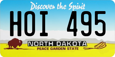 ND license plate HOI495