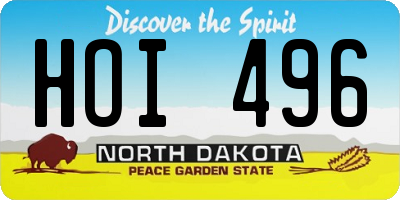 ND license plate HOI496