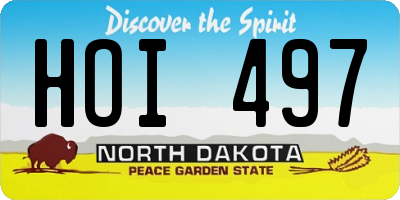 ND license plate HOI497
