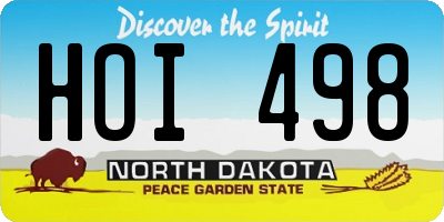 ND license plate HOI498
