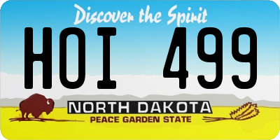 ND license plate HOI499