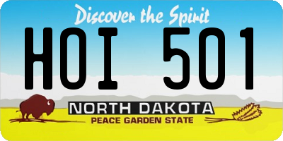 ND license plate HOI501