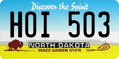 ND license plate HOI503