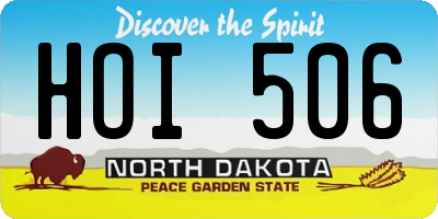 ND license plate HOI506