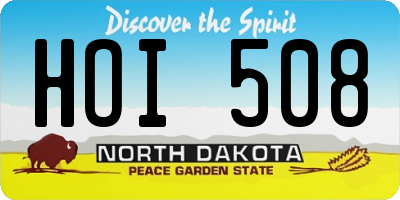 ND license plate HOI508