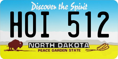 ND license plate HOI512
