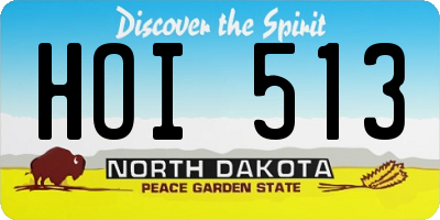 ND license plate HOI513