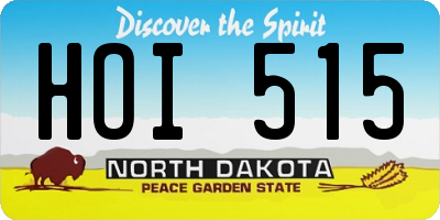ND license plate HOI515