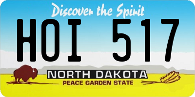 ND license plate HOI517